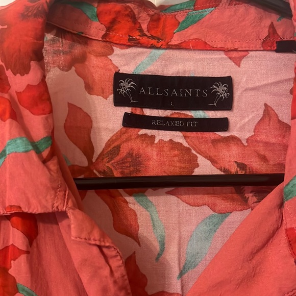 All Saint’s Relaxed Camp Shirt Virgen de Guadalupe Rare Print Large - Picture 2 of 5